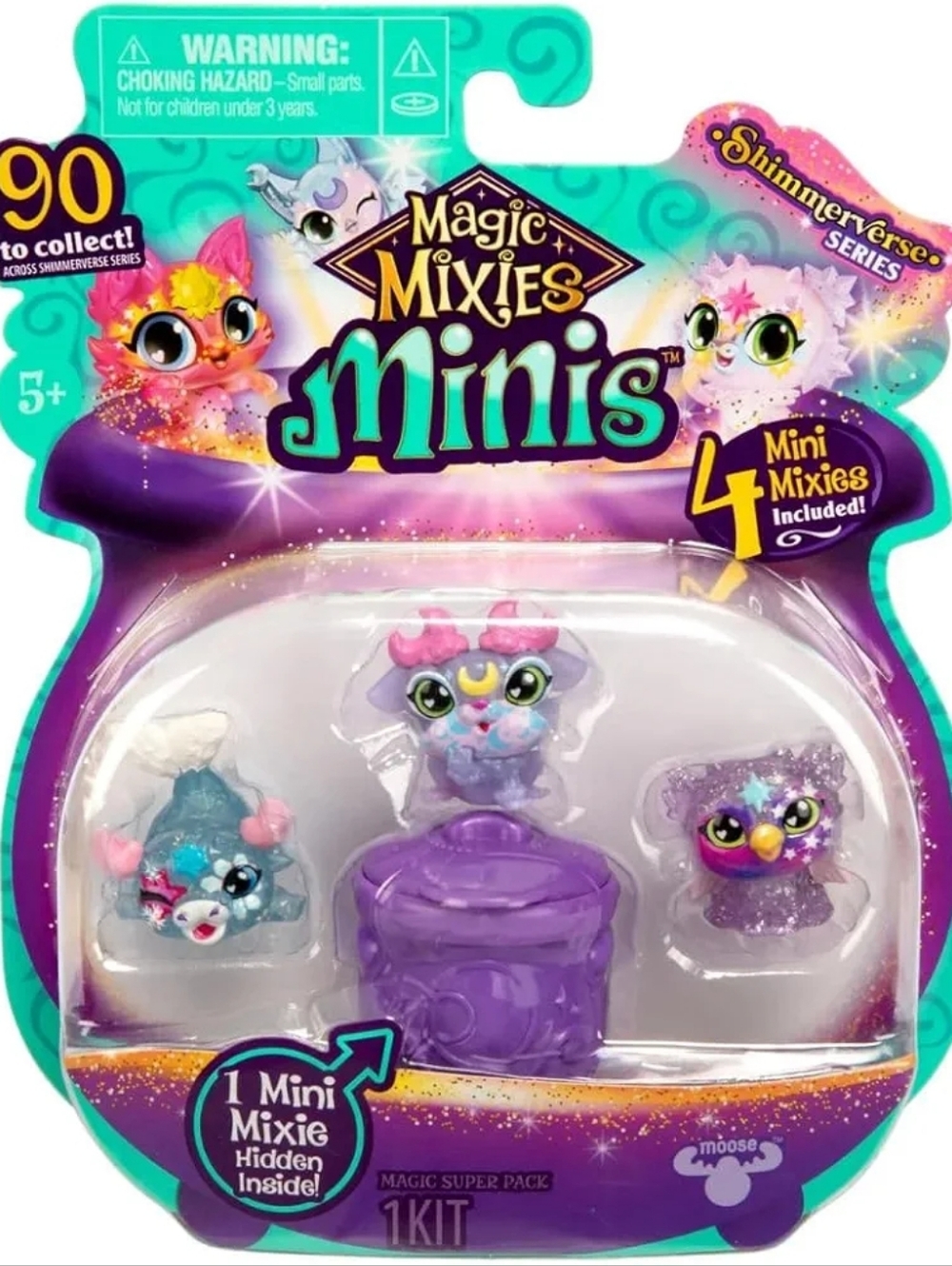 Magic Mixies Minis ShimmerVerse Purple Teal Pink 4-Pack